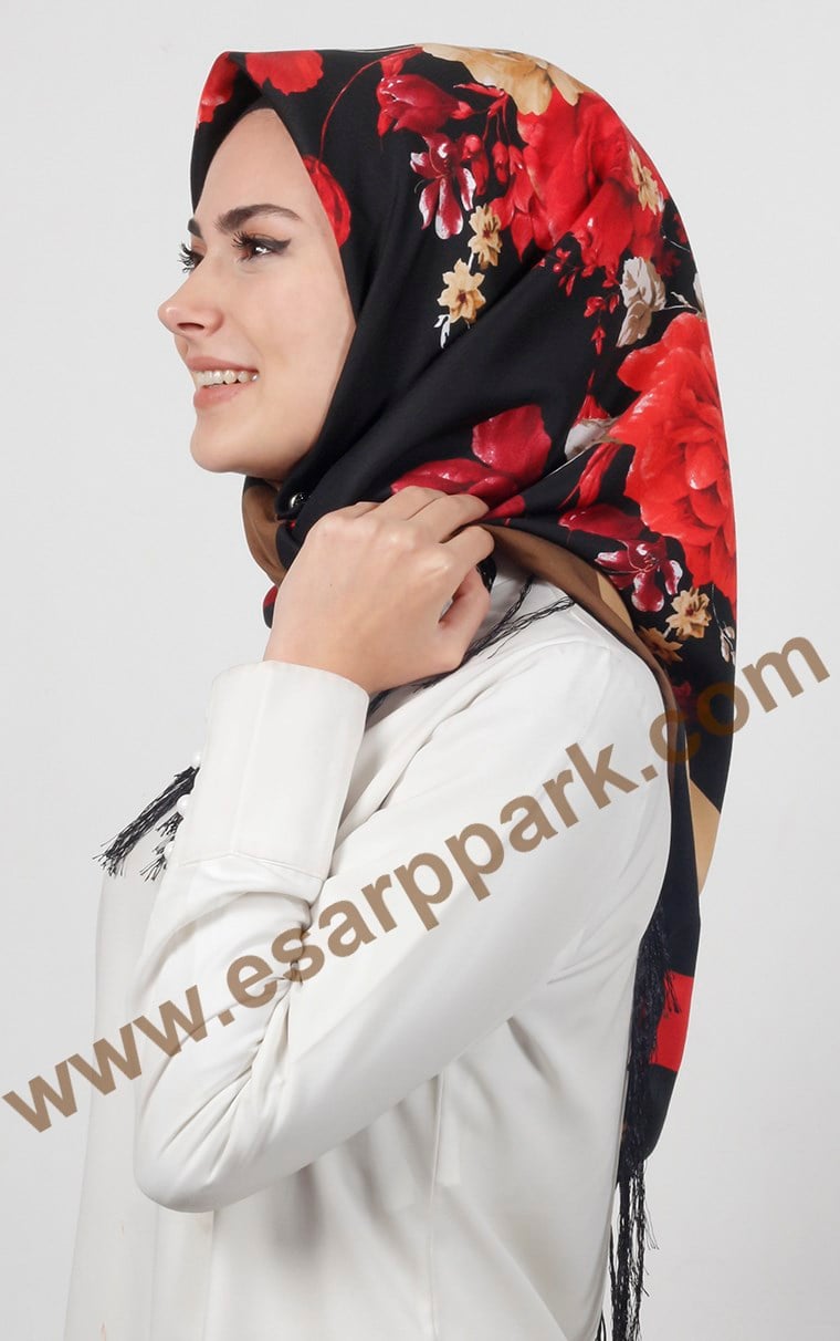 Piramit Püsküllü Eşarp 111-0025-08