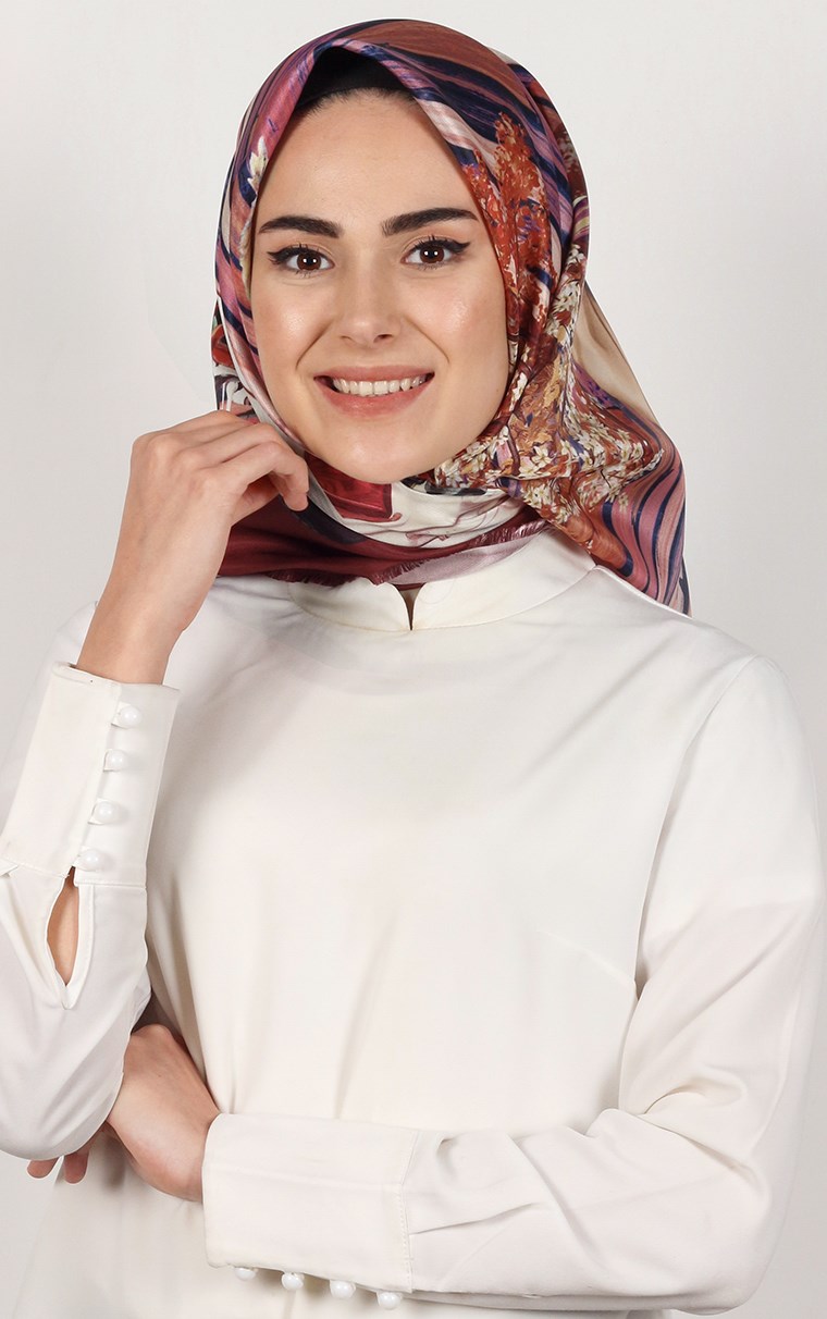 Piramit Tafta Dijital Eşarp 1935-5