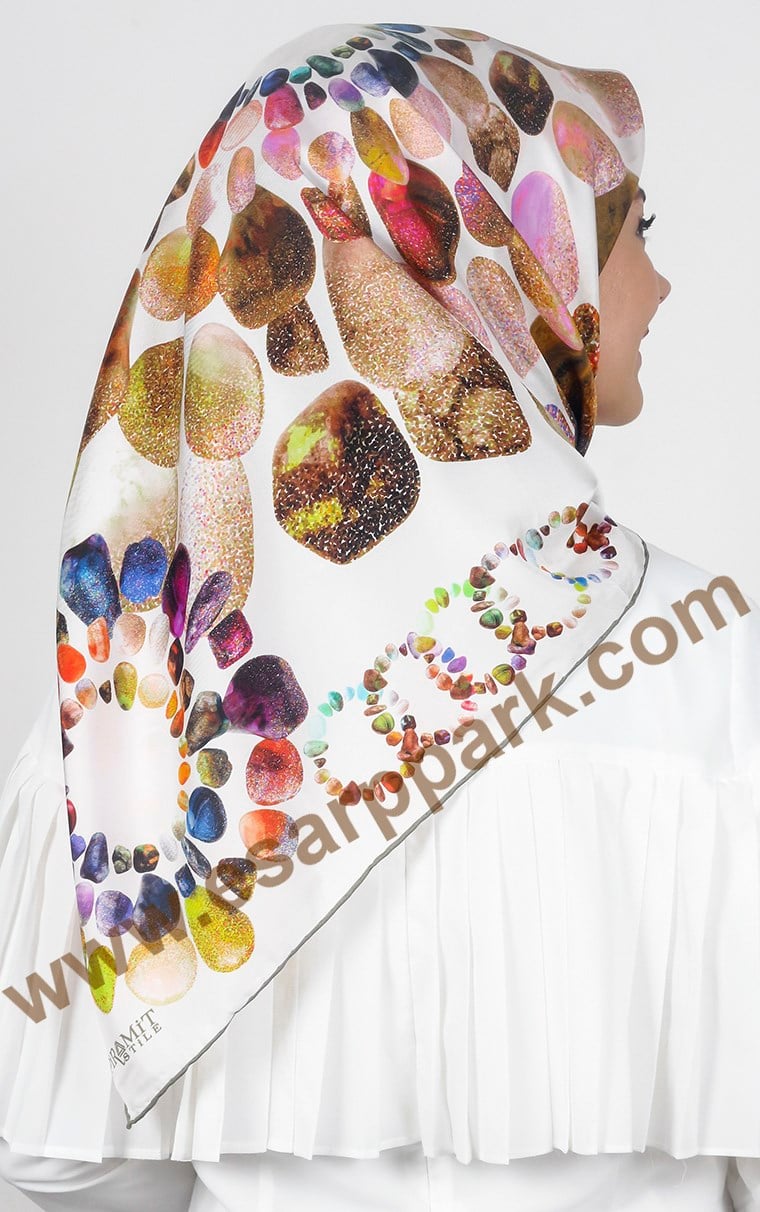 Piramit Twill İpek Eşarp 1841-4