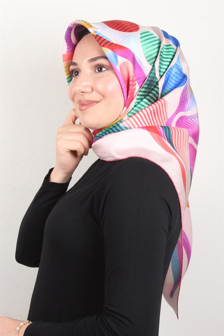 Piramit Twill İpek Eşarp 1844-4