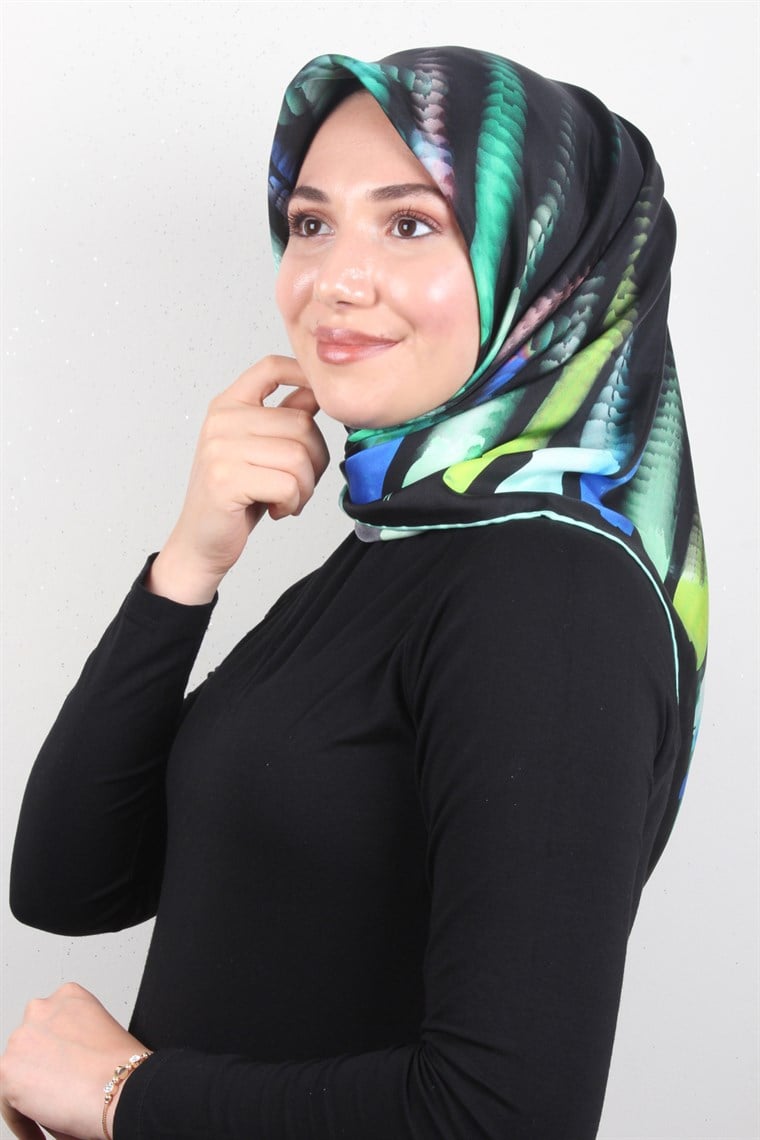 Piramit Twill İpek Eşarp 1848-8
