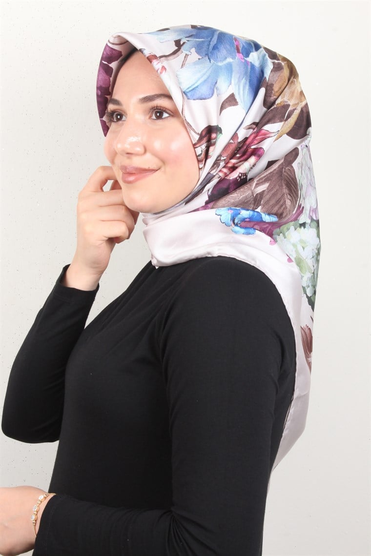 Piramit Twill İpek Eşarp 1851-7