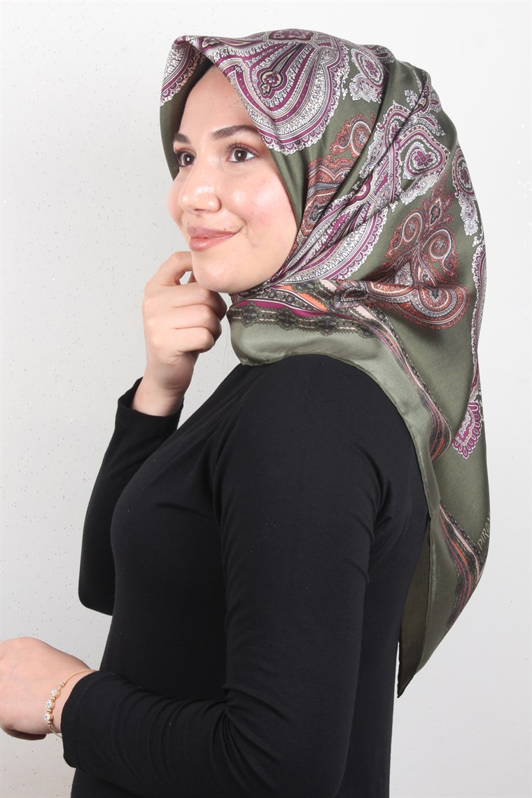 Piramit Twill İpek Eşarp 1854-7