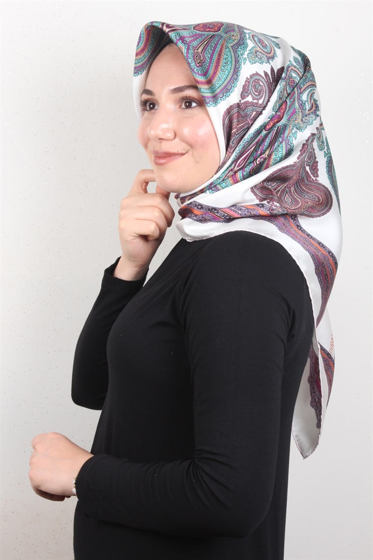 Piramit Twill İpek Eşarp 1854-8