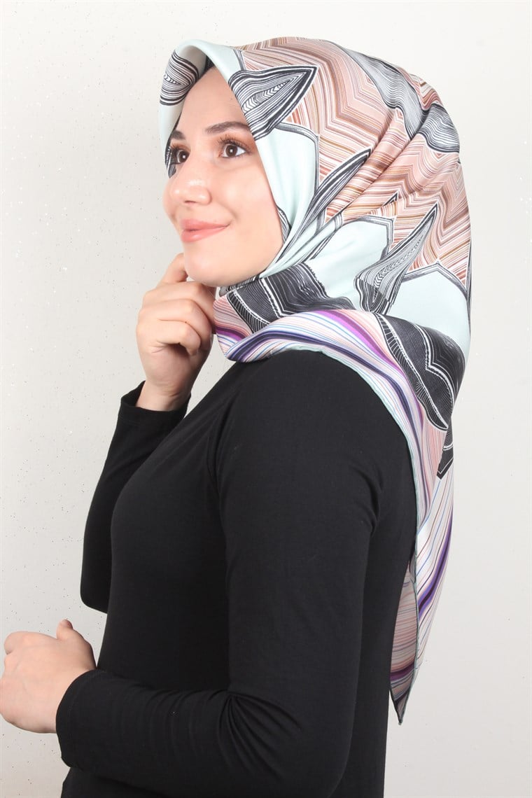 Piramit Twill İpek Eşarp 1866-4