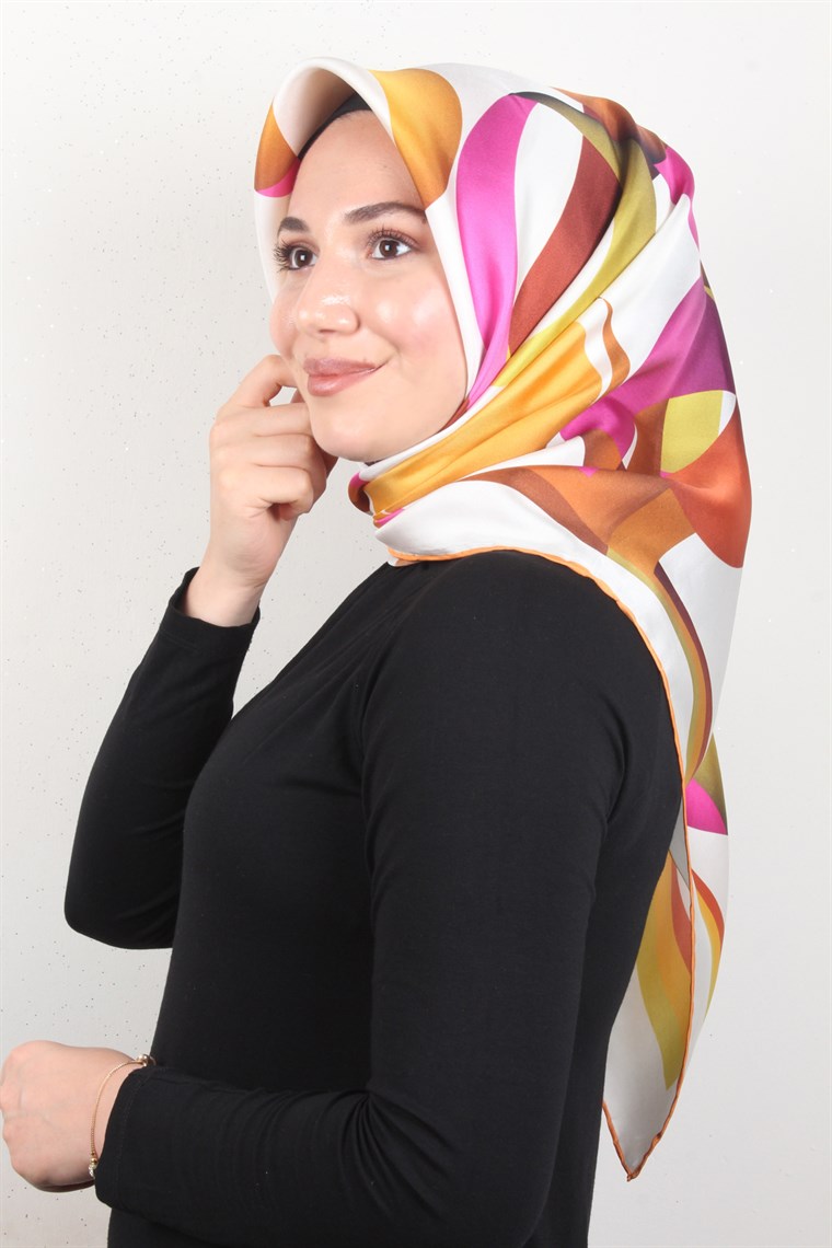 Piramit Twill İpek Eşarp 1876-4