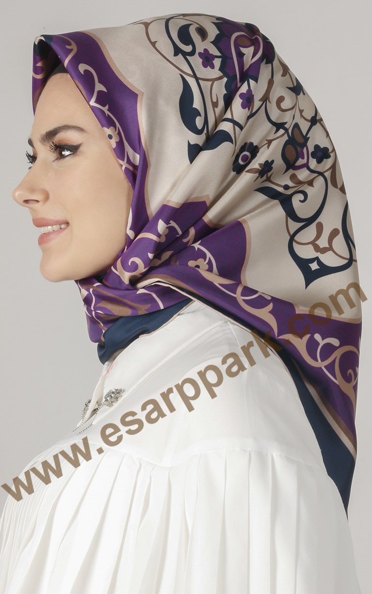 Piramit Twill İpek Eşarp 1881-11