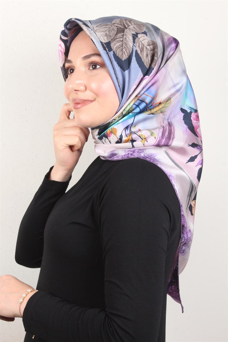 Piramit Twill İpek Eşarp 1881-6