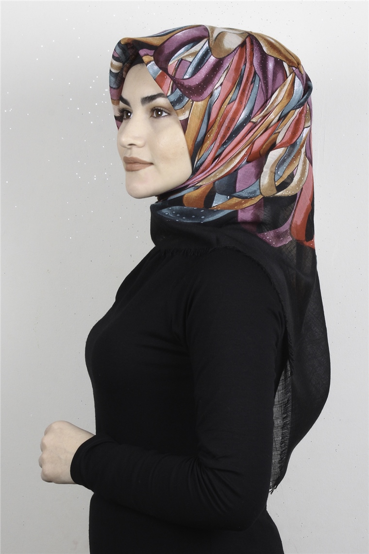 Pmuklu Trend Eşarp 9939-17 Siyah Yeşil