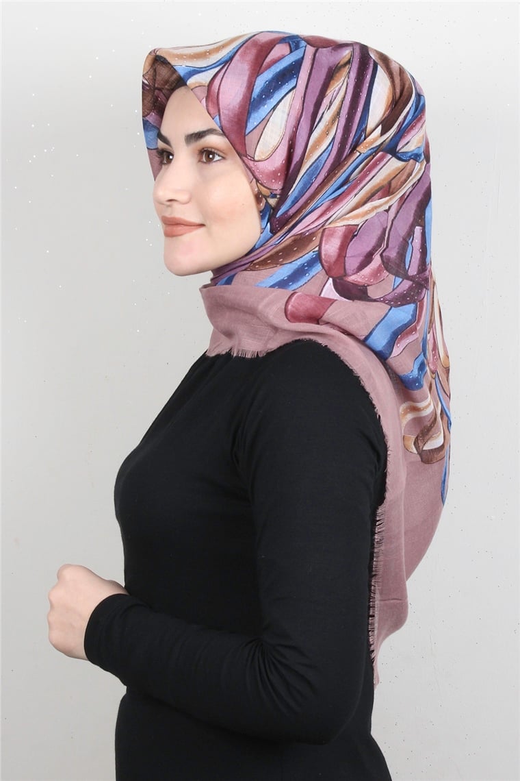 Pmuklu Trend Eşarp 9939-8 Koyu Pudra