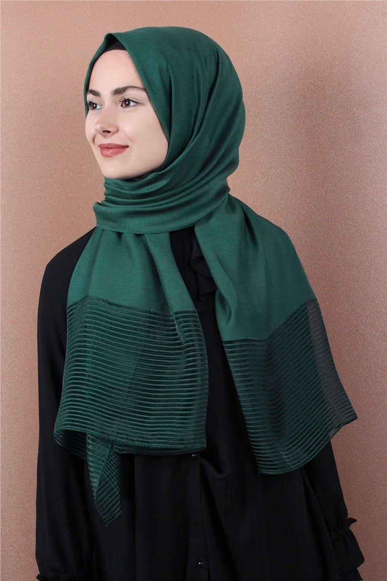 Prenses Stor Şal 4297-17 Zümrüt Yeşili