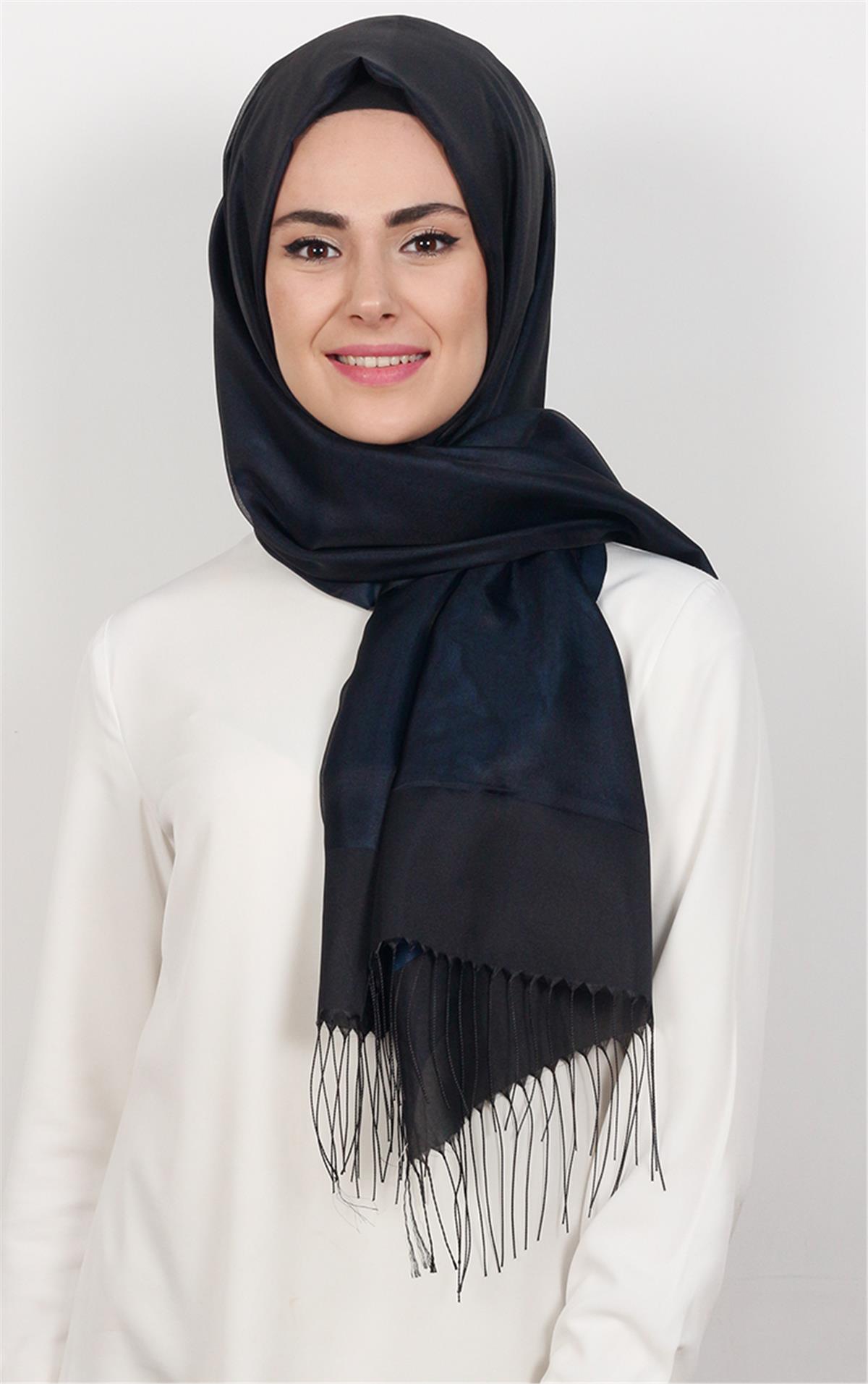 Prenses Tül Şal 2808-14 Lacivert