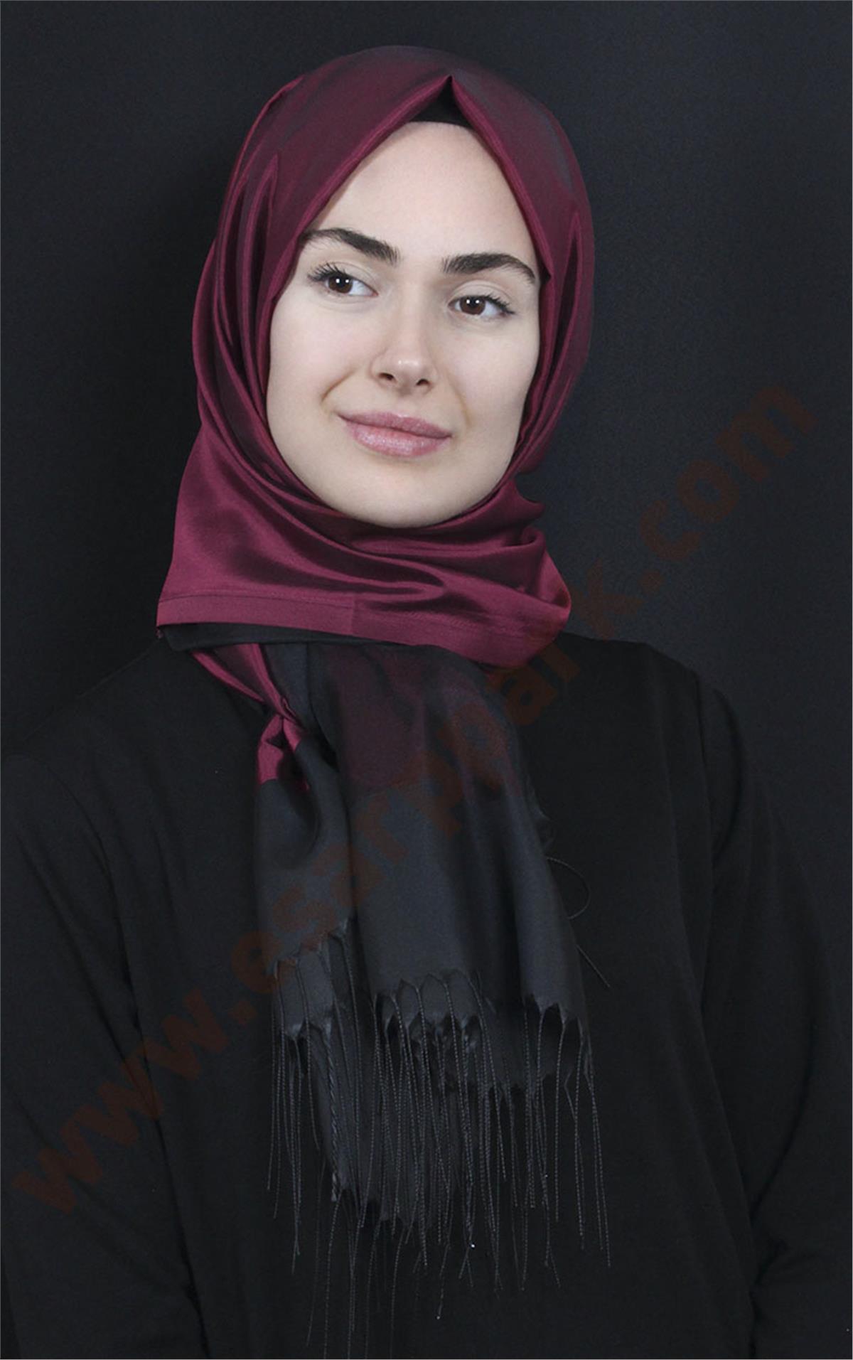 Prenses Tül Şal 2808-16 Mürdüm