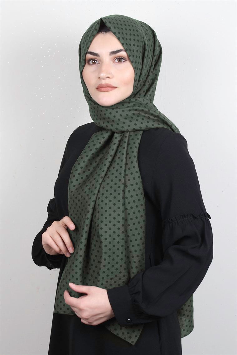 Puantiye Coton Şal 1948-2 Haki