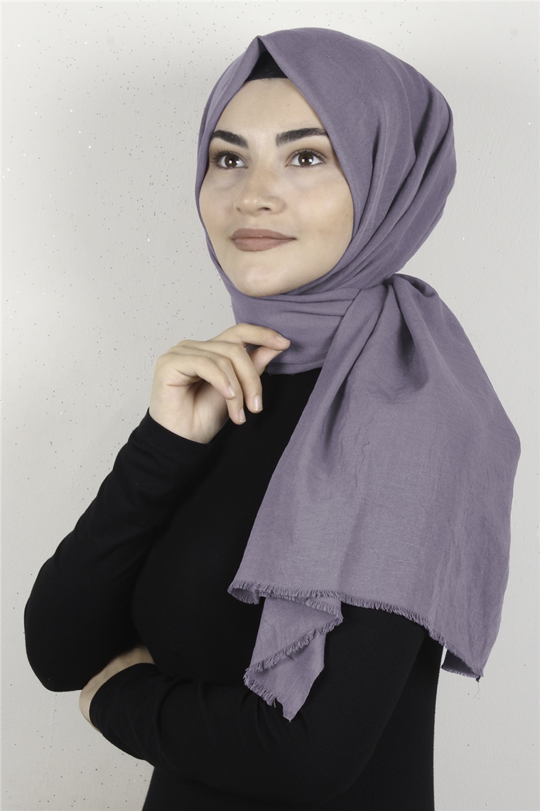 Relax Kraşlı Şal 2721-2 İncir Moru