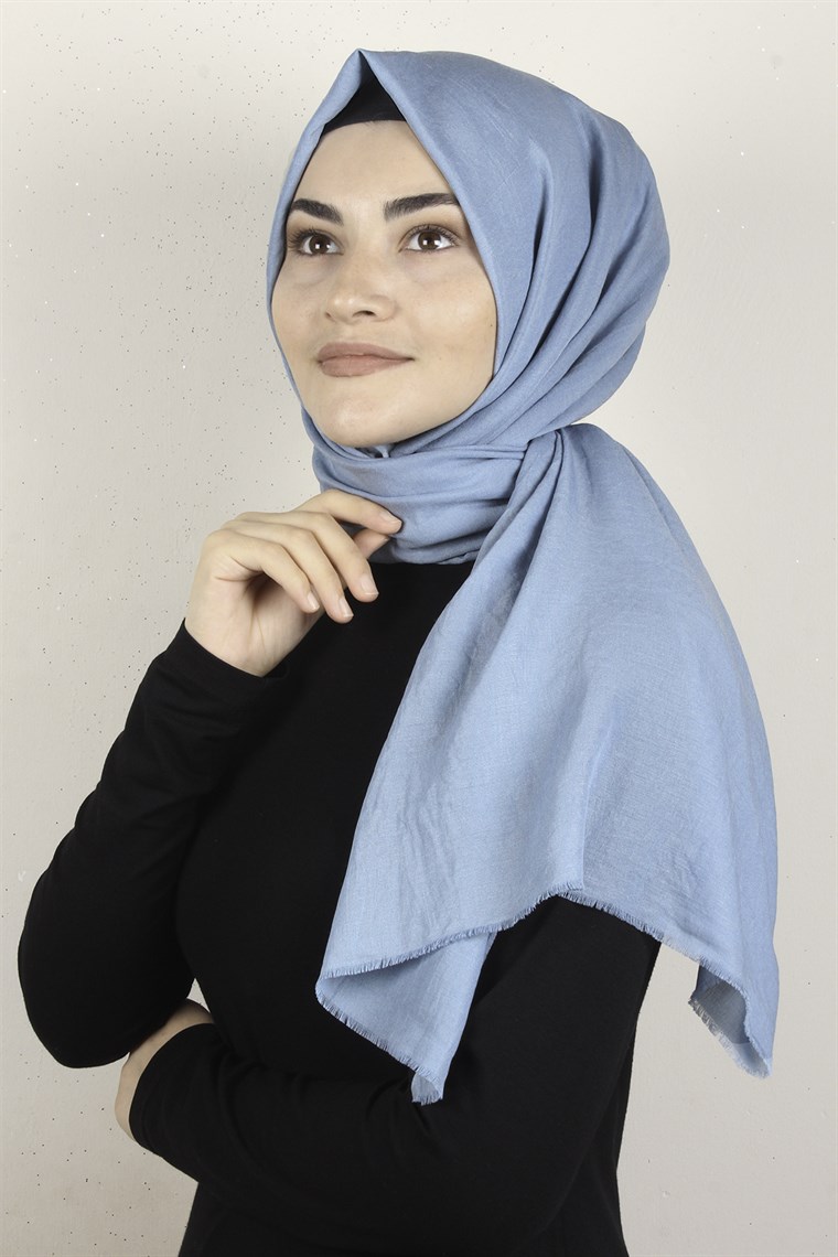 Relax Kraşlı Şal 2721-22 Gök Mavi