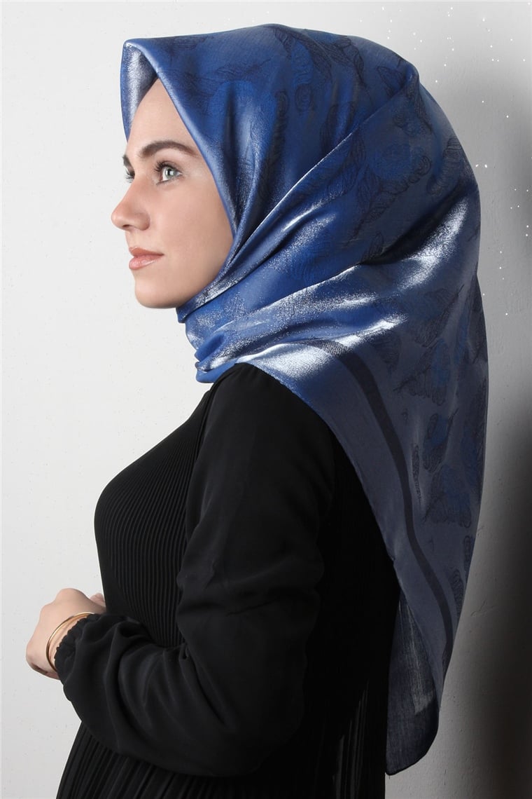 Rose Simli Eşarp 3201-12 Mavi