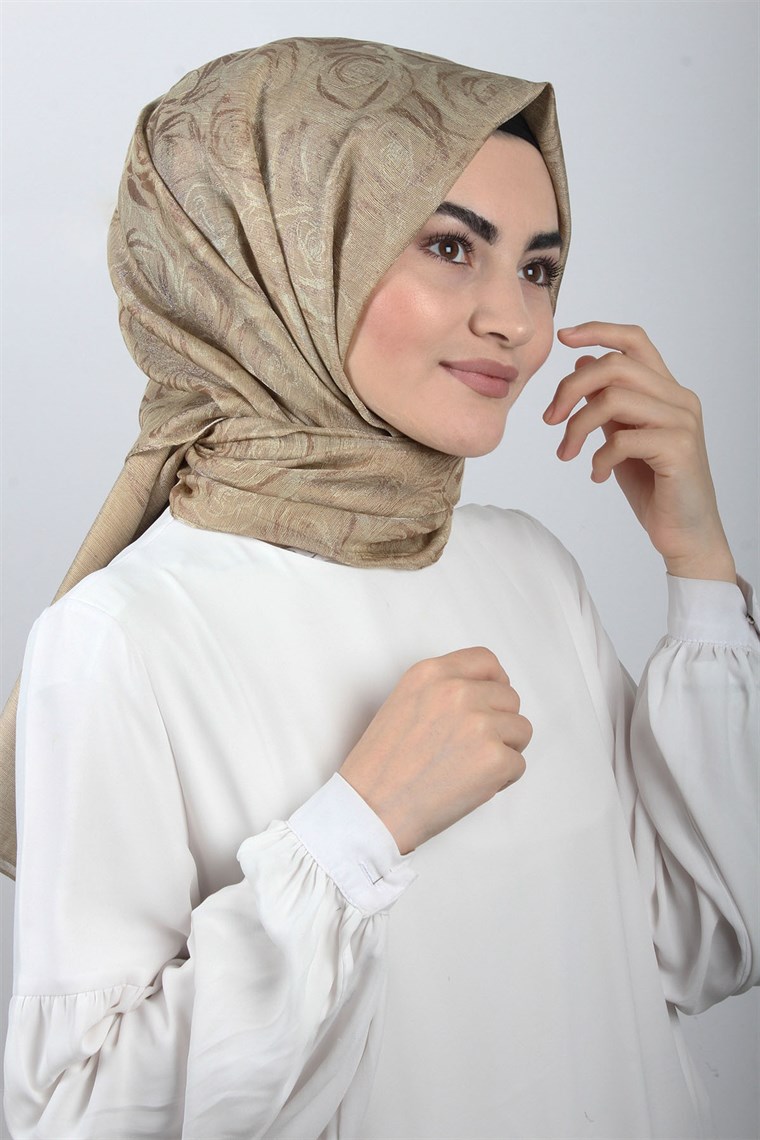 Rose Simli Şal 1275-5 Sütlü Kahve