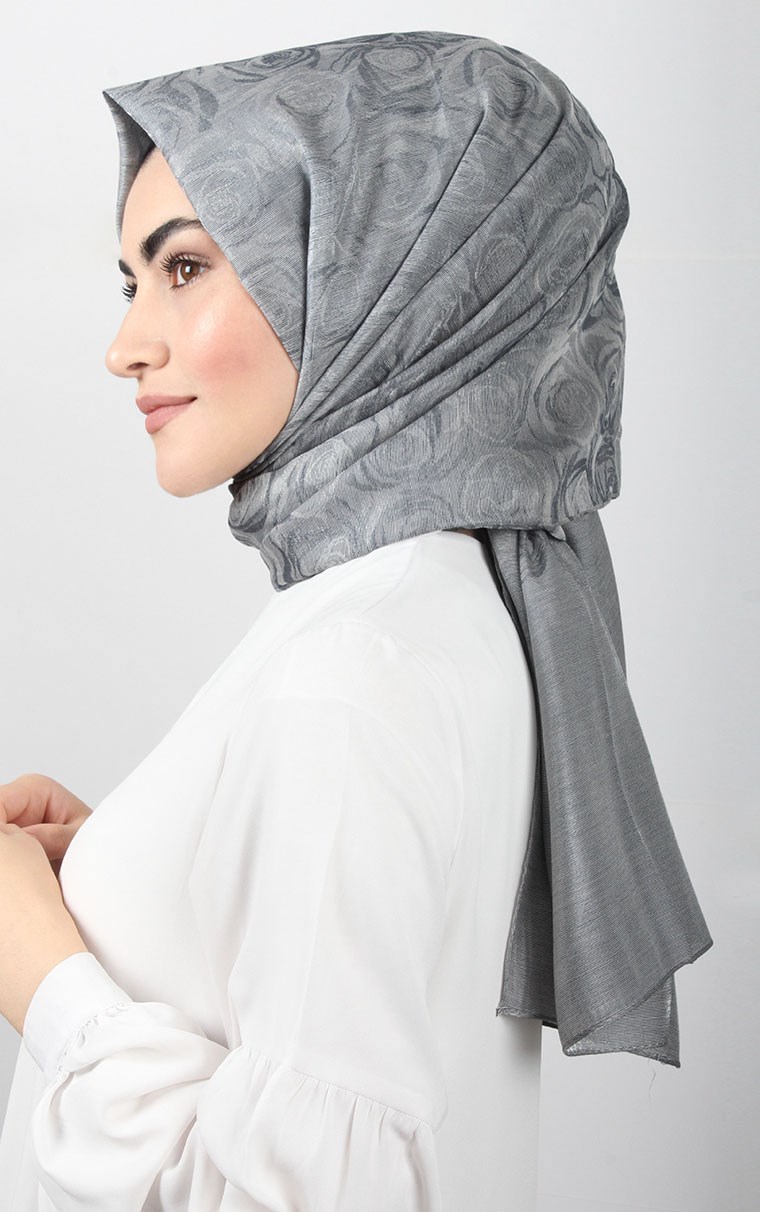 Rose Simli Şal 1385-49 Gri