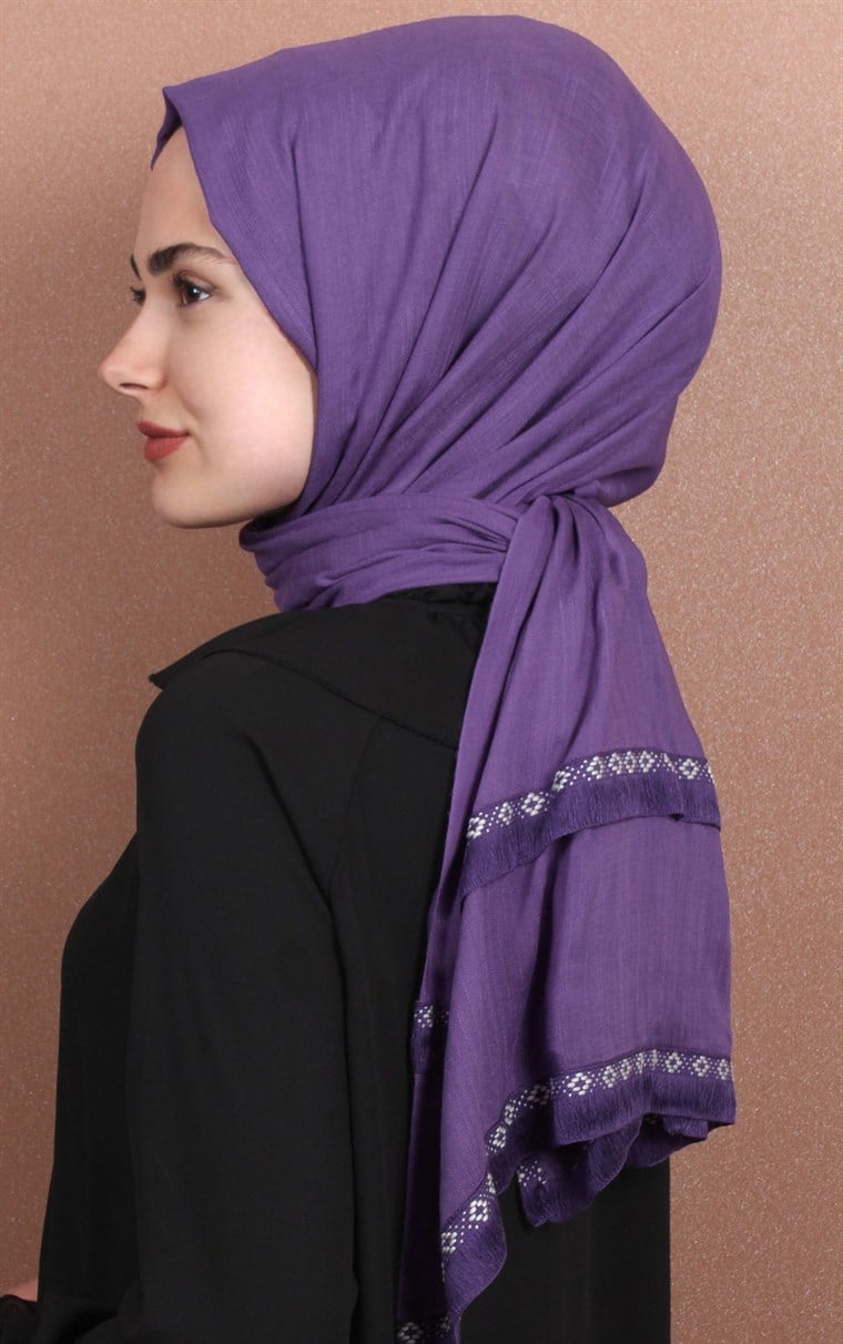 Şeritli Coton Şal 123-3