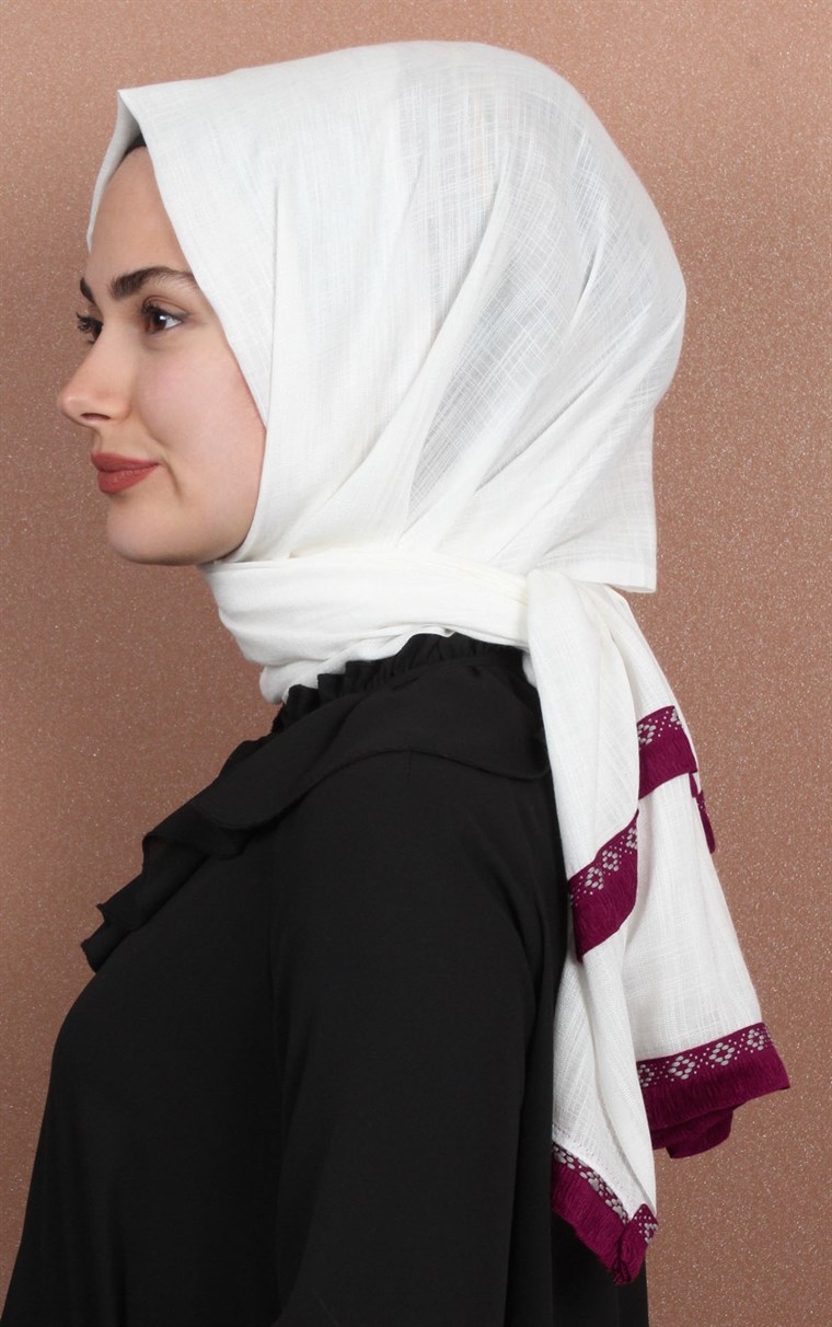 Şeritli Coton Şal 123-4