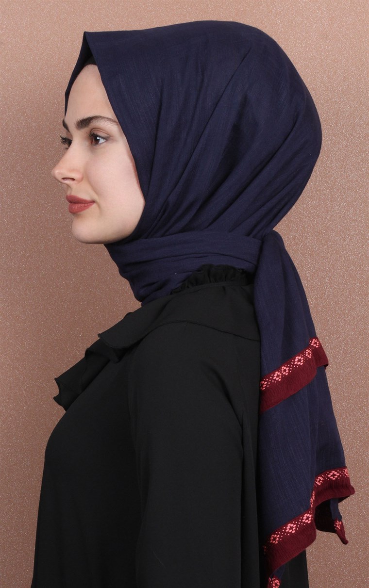 Şeritli Coton Şal 123-6