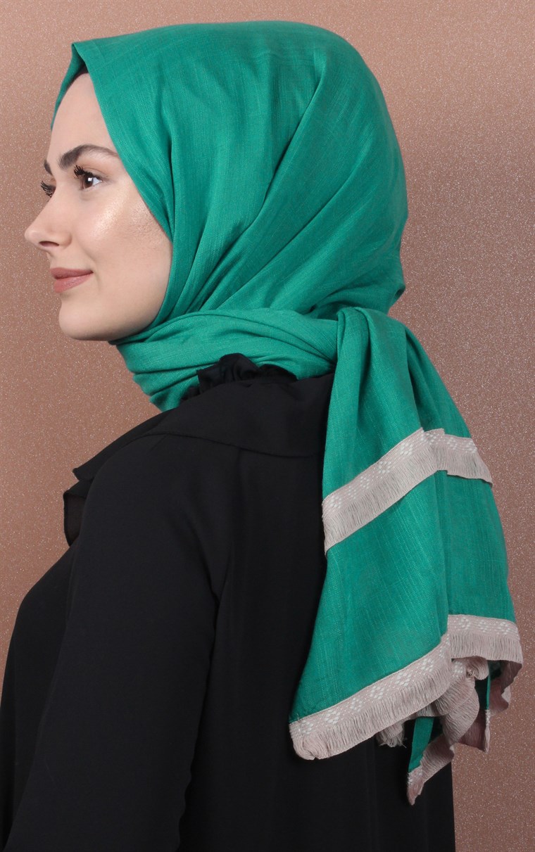 Şeritli Coton Şal 123-7