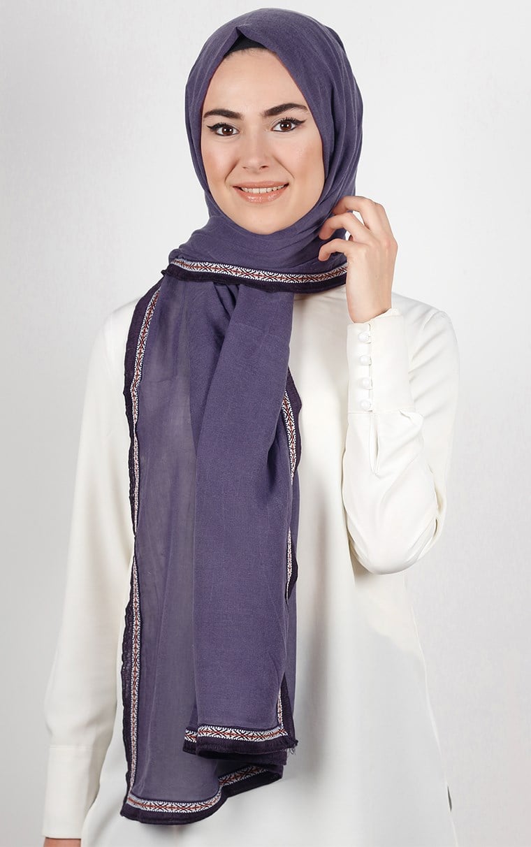 Şeritli Coton Şal 1249-12