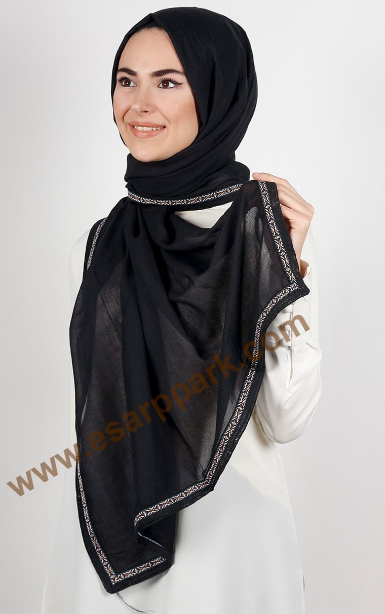 Şeritli Coton Şal 1249-16