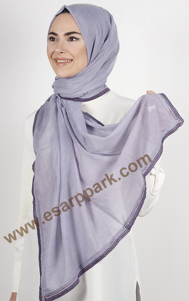 Şeritli Coton Şal 1249-3