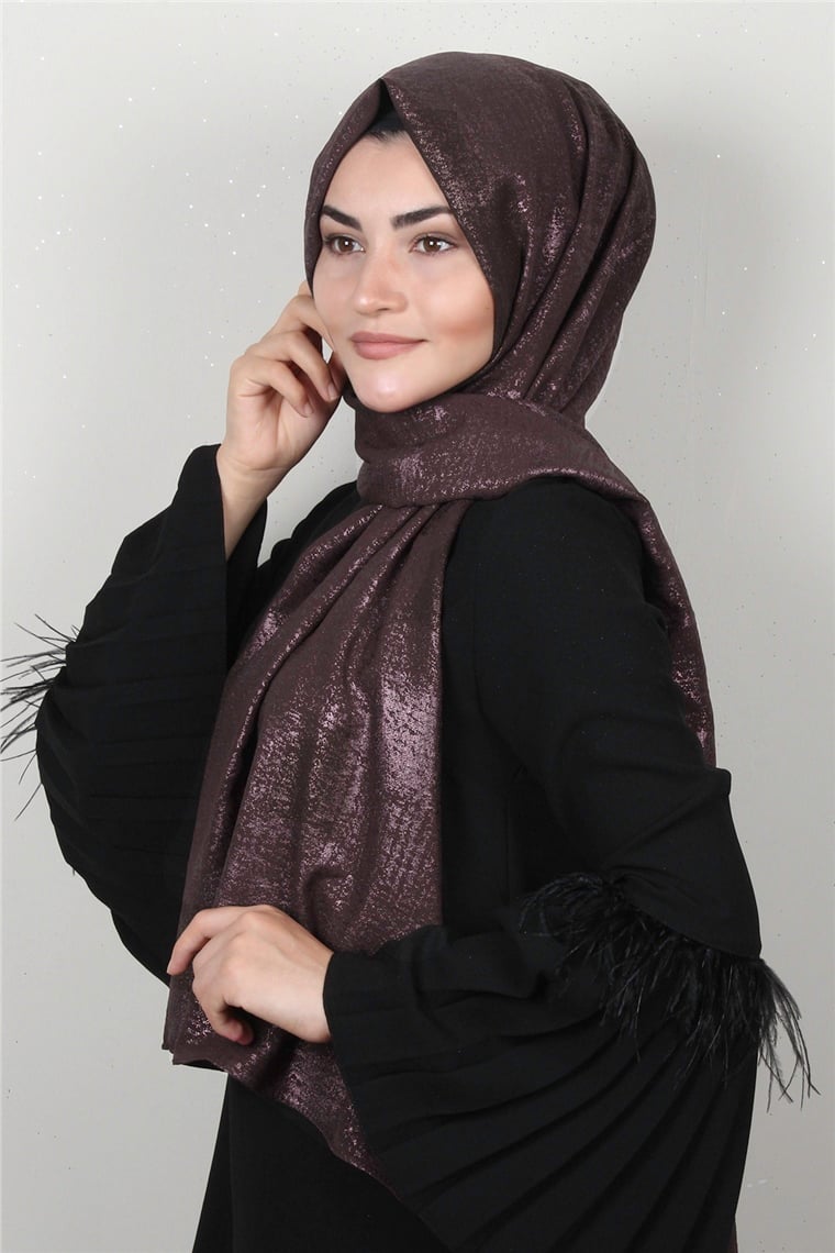 Sidelya Varaklı Şal 3090-11 Mürdüm