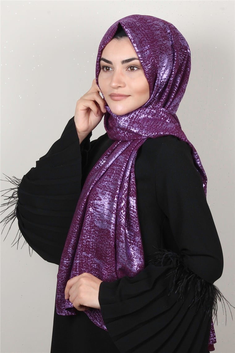 Sidelya Varaklı Şal 3090-16 Mor