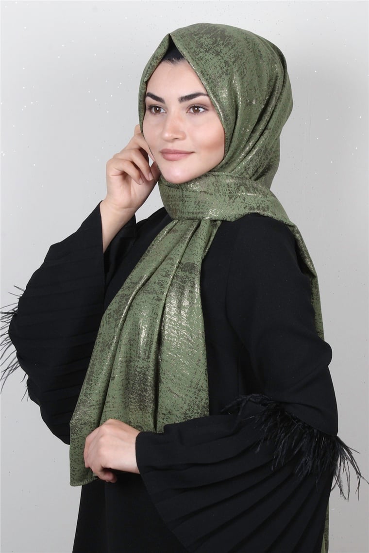 Sidelya Varaklı Şal 3090-27 Haki