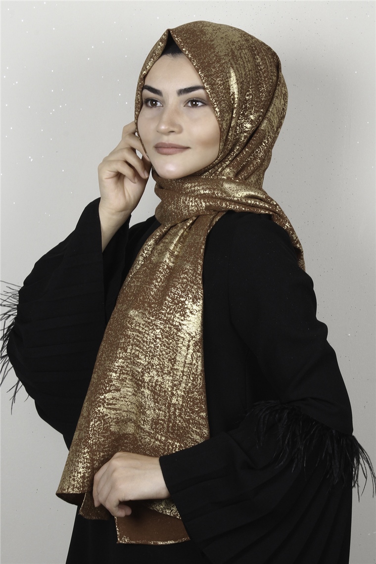 Sidelya Varaklı Şal 3090-5 Kiremit