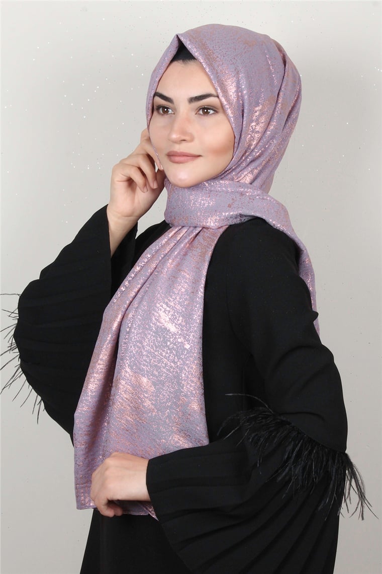 Sidelya Varaklı Şal 3090-7 Lila