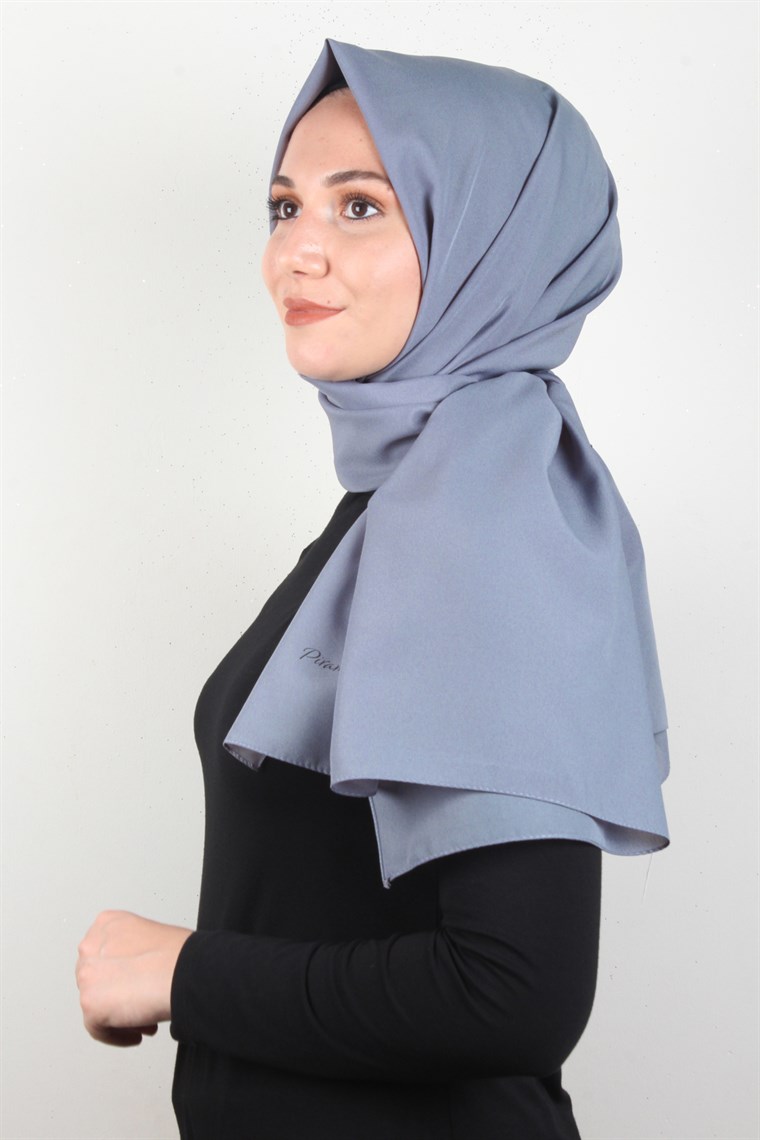 Şifon Şal Düz Renk 1293-100 Füme