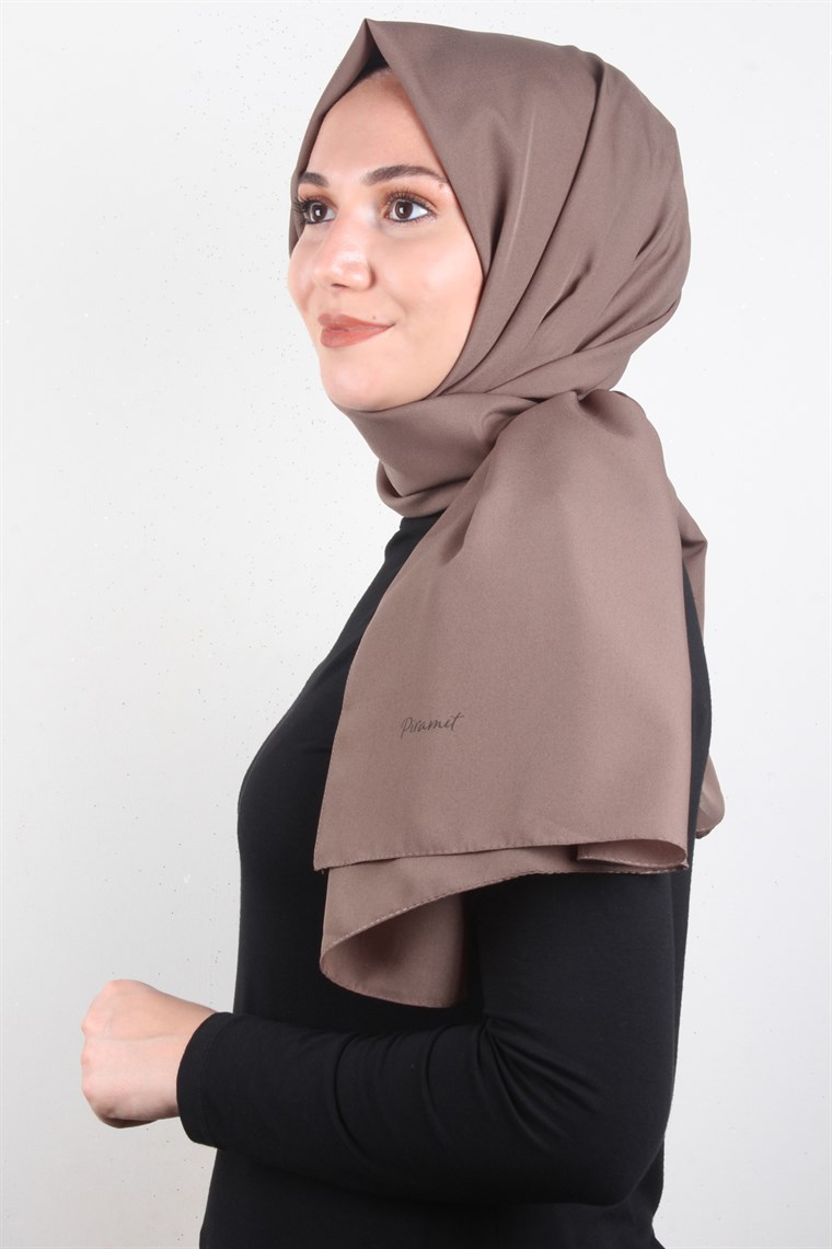 Şifon Şal Düz Renk 1293-102 Sütlü Kahve