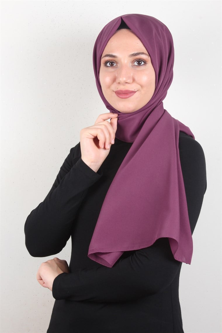 Şifon Şal Düz Renk 1293-106 Gül Kurusu