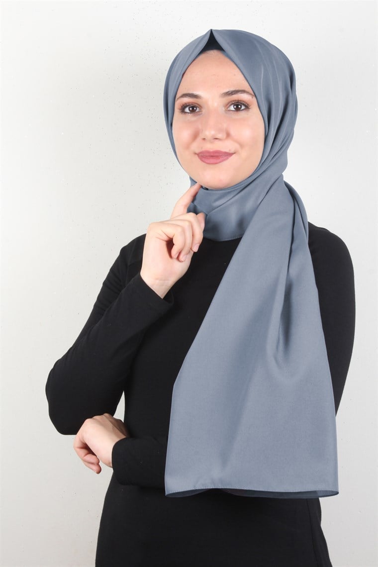 Şifon Şal Düz Renk 1293-113 Koyu Gri