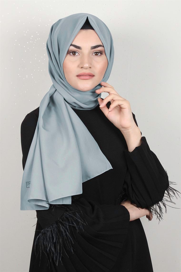Şifon Şal Düz Renk 1293-78 Mint Mavisi