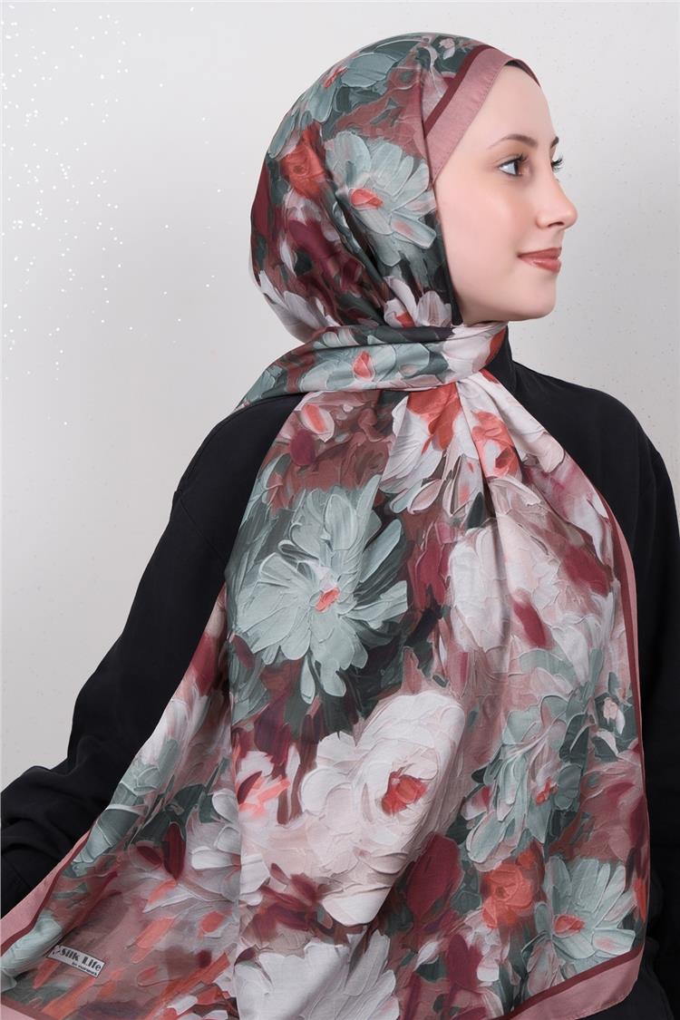 Silk Life Firuze Soft Şal 1524-2