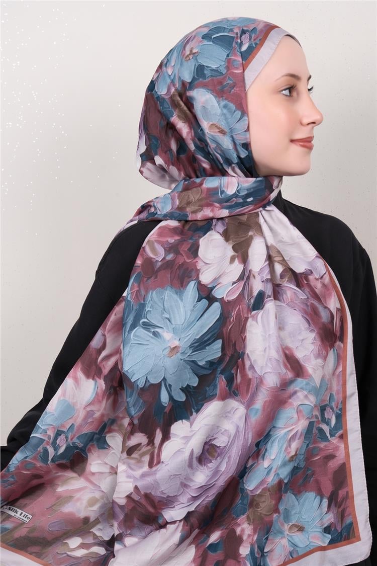 Silk Life Firuze Soft Şal 1524-3