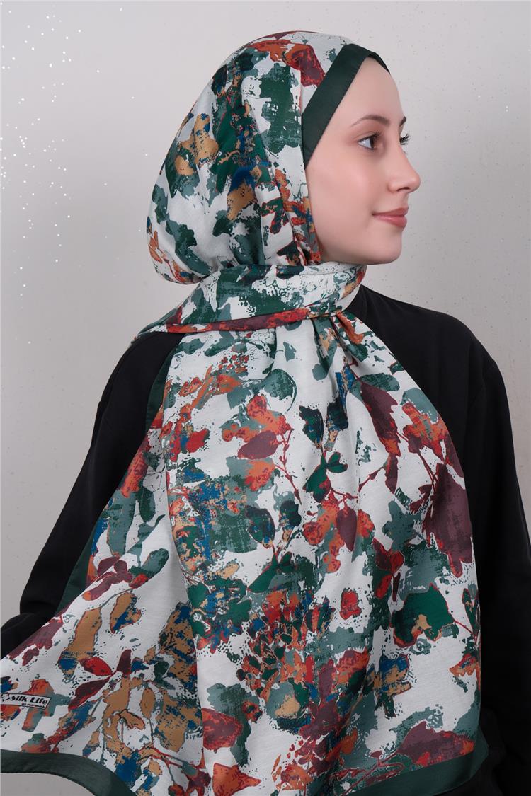 Silk Life Firuze Soft Şal 1525-2
