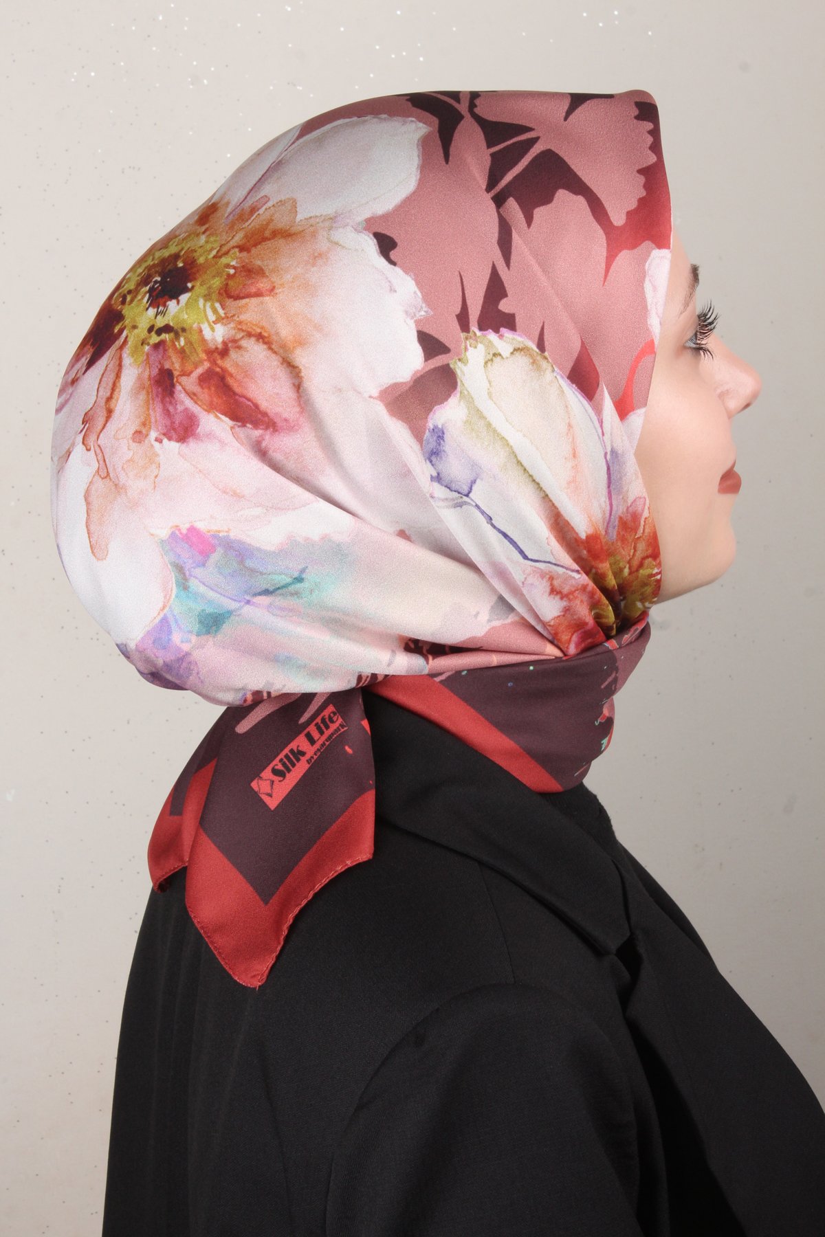 Silk Life Lotus Eşarp 4120-4 Taba