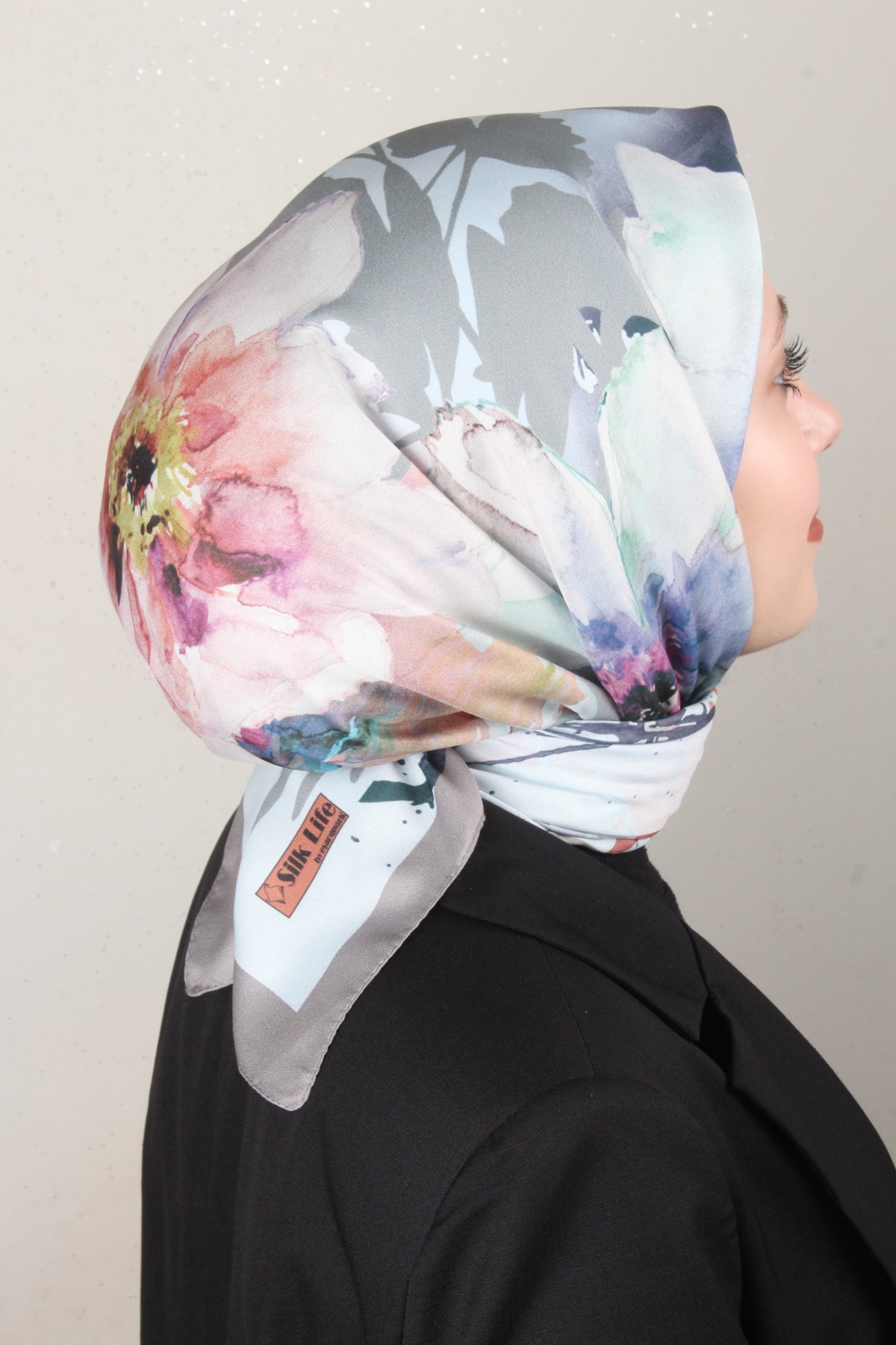 Silk Life Lotus Eşarp 4120-6 Duman