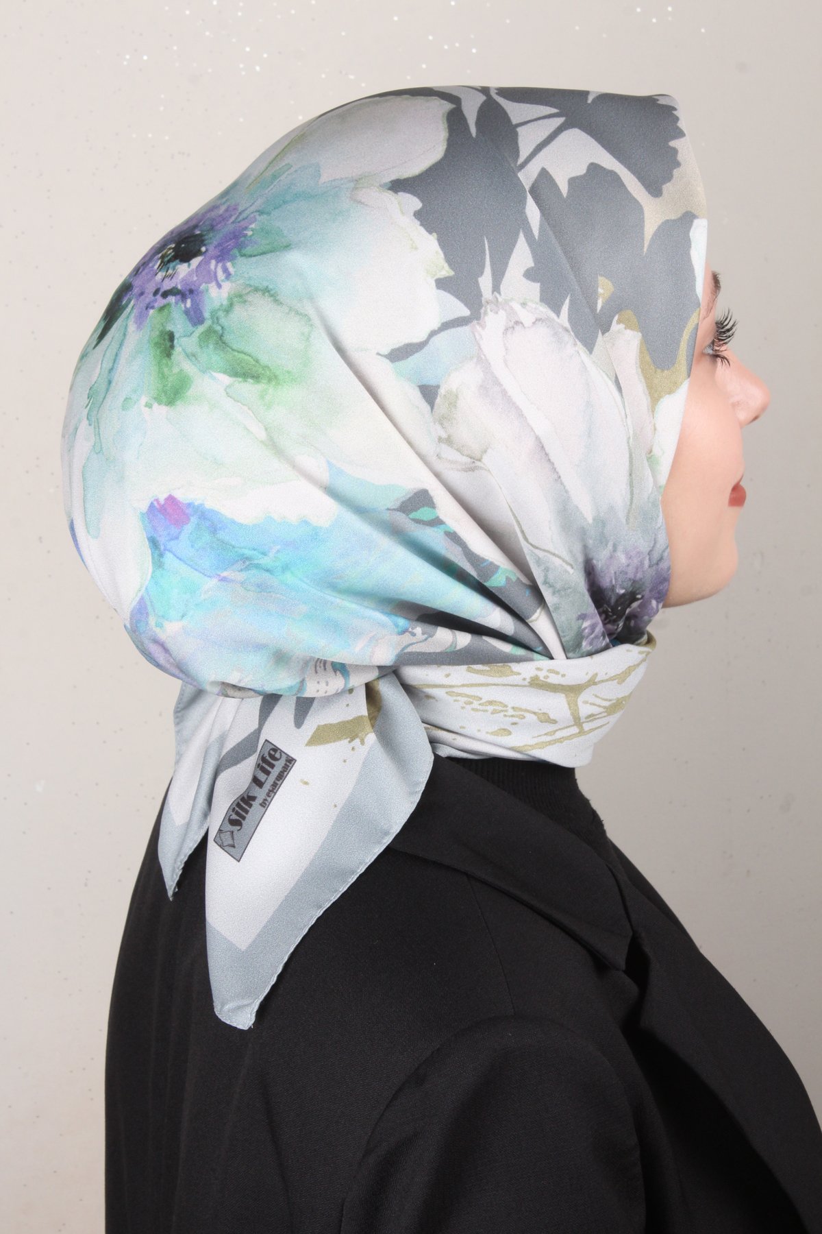 Silk Life Lotus Eşarp 4120-7 Gri