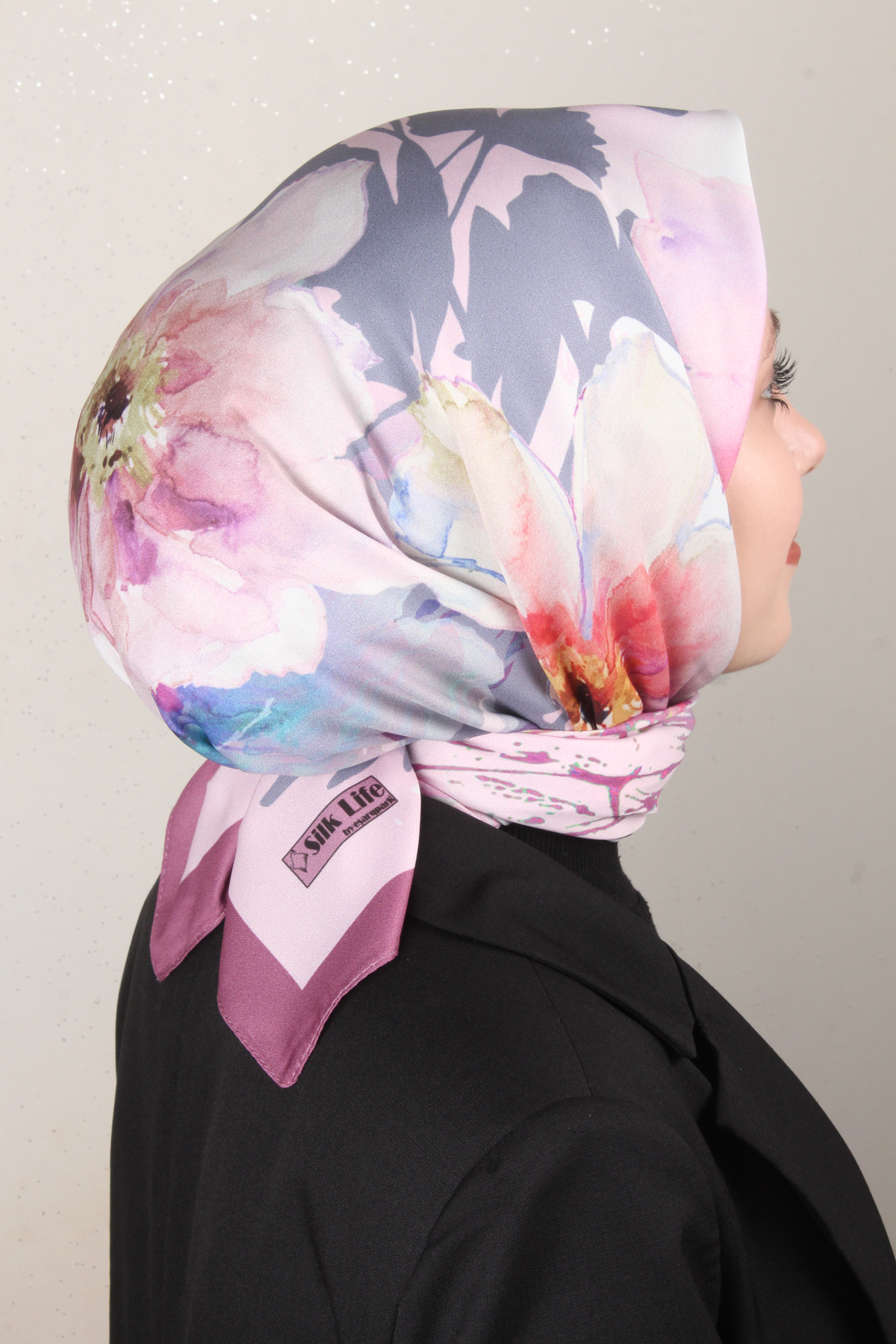 Silk Life Lotus Eşarp 4120-8 Gül Kurusu