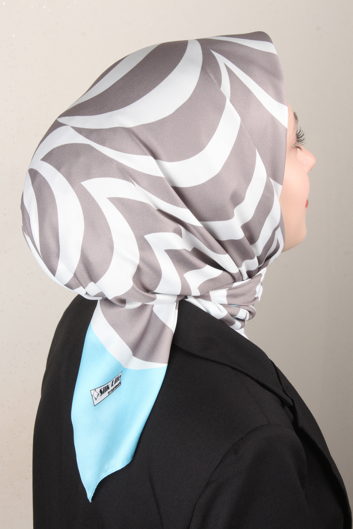 Silk Life Lotus Eşarp 4122-5 Açık Mavi