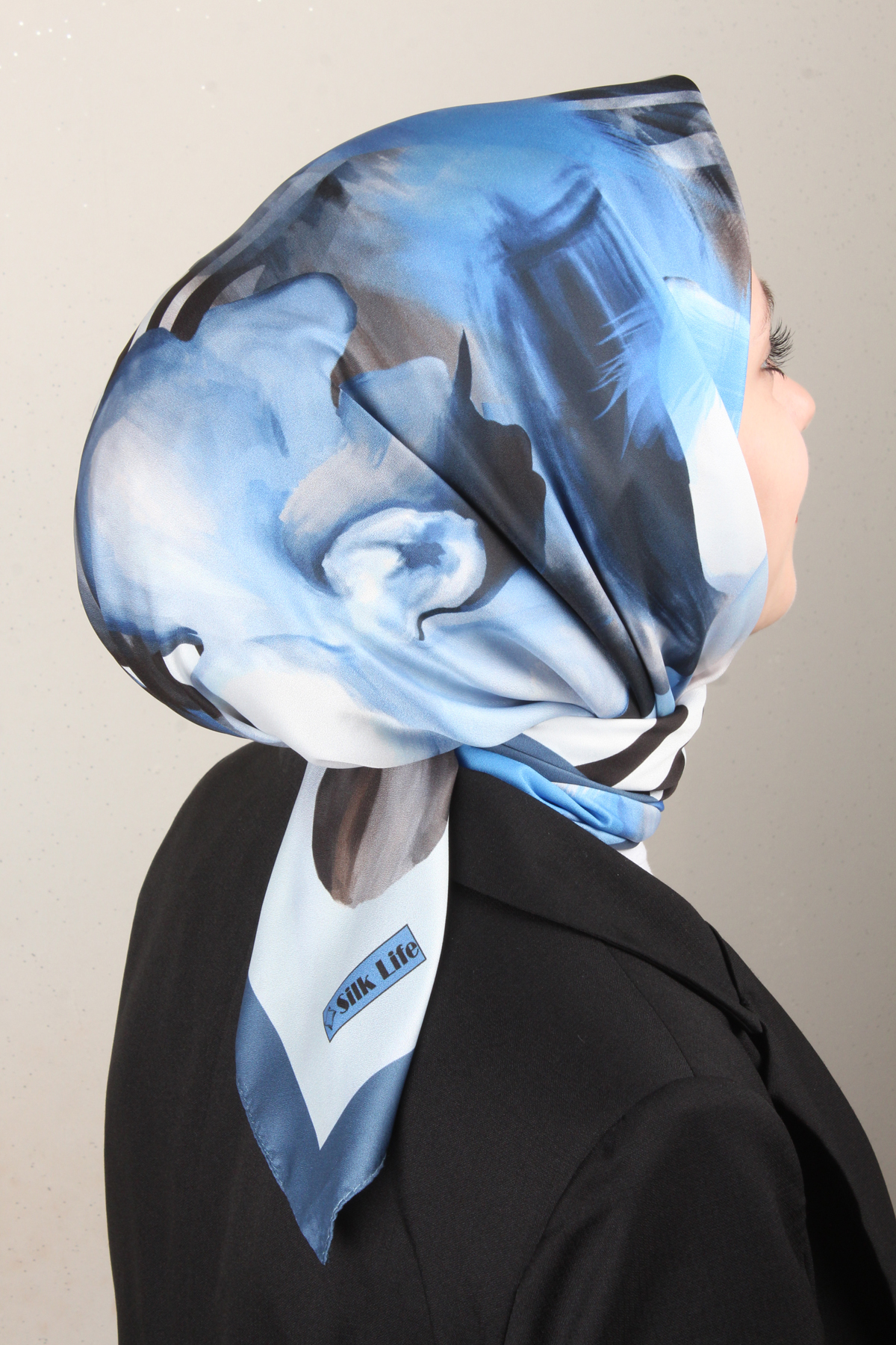 Silk Life Lotus Eşarp 4123-1 İndigo