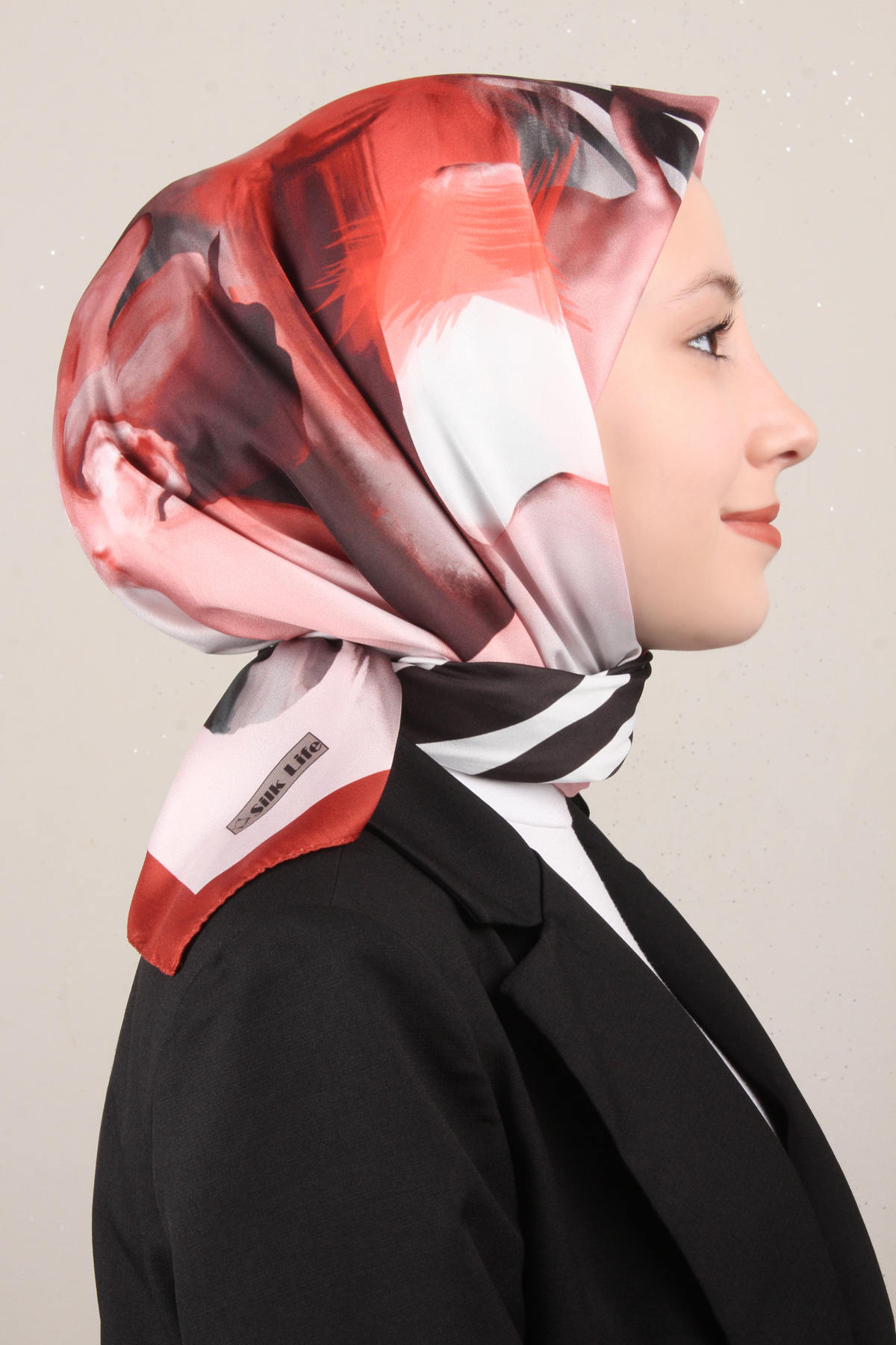 Silk Life Lotus Eşarp 4123-7 Koyu Taba